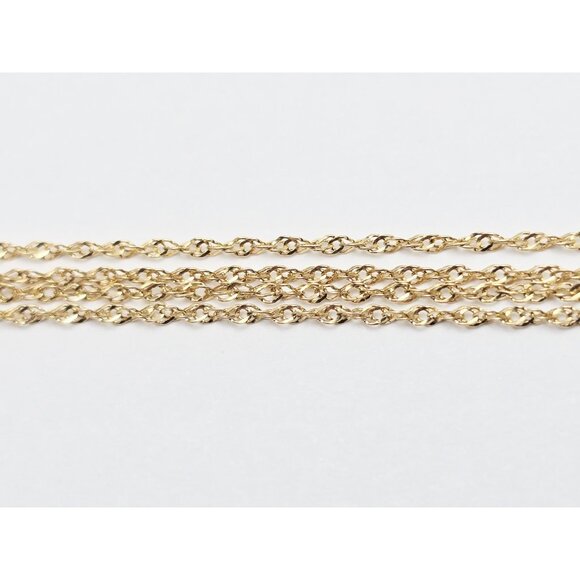 Unique 14K Solid Yellow Gold Designer Singapore Twist Chain Necklace - 20.50" L - Picture 11 of 15